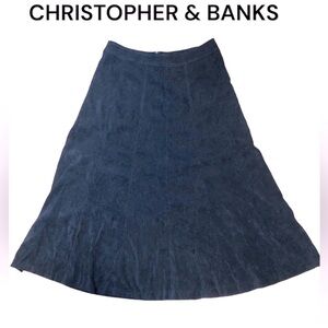 CHRISTOPHER & BANKS faux suede maxi skirt